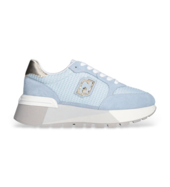 Liu Jo Sneakers in pelle scamosciata e mesh con plateau blu