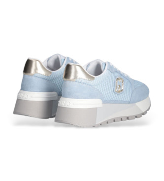 Liu Jo Sneakers in pelle scamosciata e mesh con plateau blu