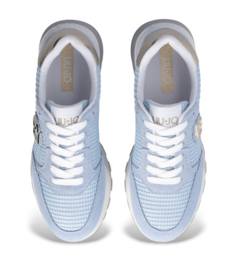 Liu Jo Sneakers in pelle scamosciata e mesh con plateau blu