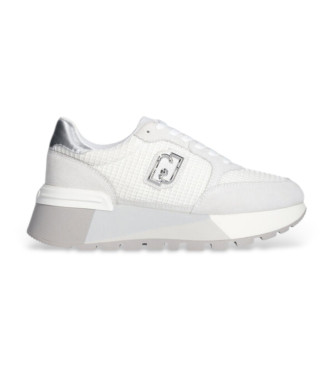 Liu Jo Sneakers con plateau in pelle scamosciata e rete bianca