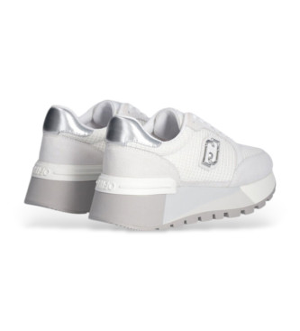 Liu Jo Sneakers con plateau in pelle scamosciata e rete bianca