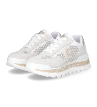Liu Jo Incredibili sneakers in pelle 23 grigie, bianche -Altezza plateau 5 cm-