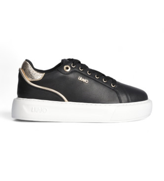 Liu Jo Leather trainers with black crackled detail