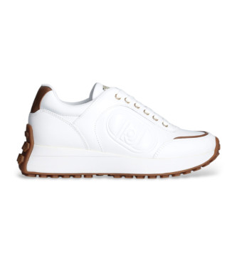 Liu Jo Baskets en cuir avec logo brod blanc