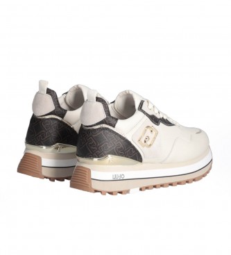 Liu Jo Sneakers in pelle con plateau bianco -Altezza plateau 4,5cm-