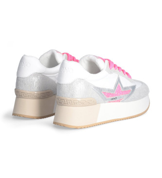 Liu Jo Sneakers i lder Dreamy 03 hvid, slv -Platformhjde 5 cm