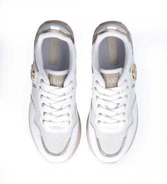 Liu Jo Leder Sneakers Maxi Wonder 100 wei -Plattformhhe 4,5cm