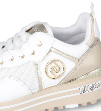 Liu Jo Leather Sneakers Maxi Wonder 100 white -Platform height 4,5cm