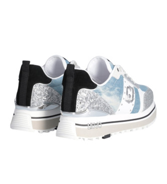 Liu Jo Leder Sneakers Maxi Wonder 71 blau -Plattformhhe 4,5cm