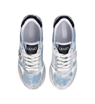 Liu Jo Sneakers Maxi Wonder 71 in pelle Blu - Altezza plateau 4,5 cm