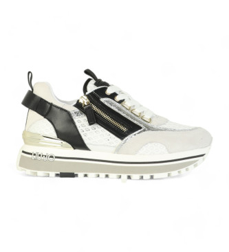 Liu Jo Skórzane buty sportowe Maxi Wonder biały, czarny