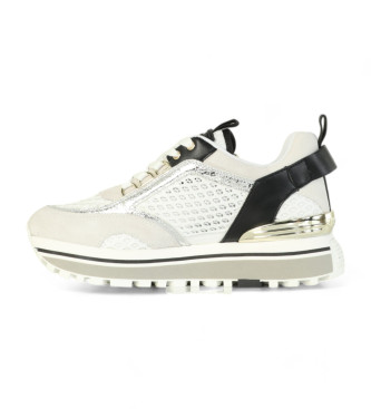 Liu Jo Skórzane buty sportowe Maxi Wonder biały, czarny