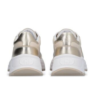 Liu Jo Leather and gold lurex trainers