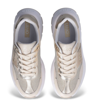 Liu Jo Leather and gold lurex trainers