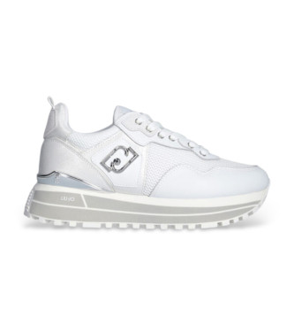 Liu Jo Sneakers con plateau in pelle bianca e mesh