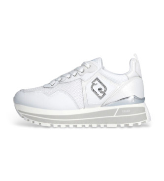 Liu Jo Sneakers con plateau in pelle bianca e mesh