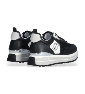 Liu Jo Sneakers con plateau in pelle nera e mesh