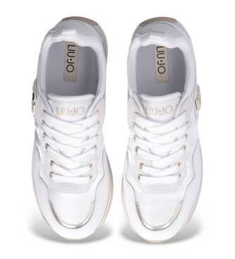 Liu Jo Baskets en nylon et cuir avec plateforme blanche