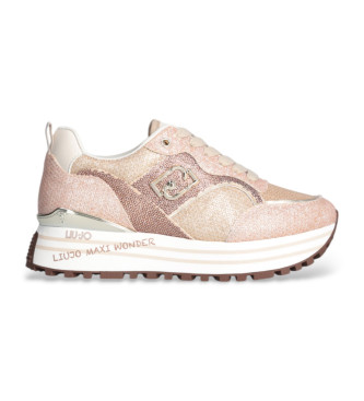 Liu Jo Maxi sneakers con glitter e paillettes rosa Esdemarca Store moda calzature e accessori migliori marche di scarpe e scarpe firmate