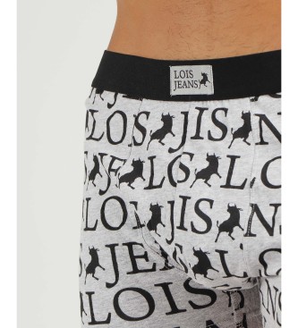 Lois Jeans Kratke hlače/Boxer hlače Pisma siva