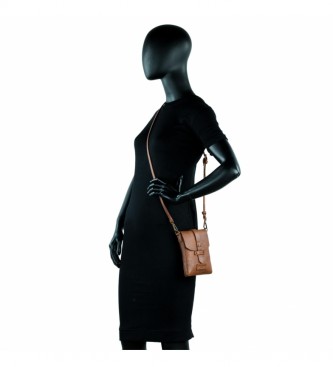Lois Jeans Mini mobile phone shoulder bag 308221 brown -12,5 x 17 x 2 cm