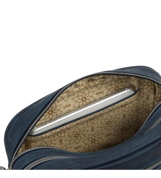 Lois Jeans Double compartment shoulder bag 302683 navy blue colour