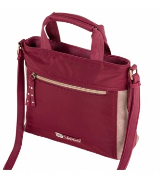 Lois Handbag with Double Handle and Shoulder Bag 308741 maroon -27x25x10cm