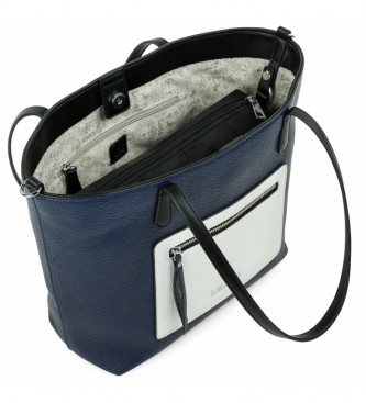 Lois Neacola shopping bag blue, white -41-29x27x12cm