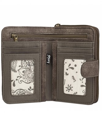 Lois Embroidered Wallet 304414 brown -9x14x1cm