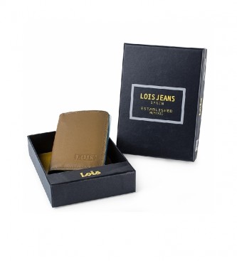 Lois Porta-cartões de couro 202052 Castanho -10,5x6,5x1,5cm