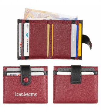 Lois Jeans Portafoglio: portafoglio, portamonete e porta carte 307198 granato, nero -10 x 9 x 2 cm-