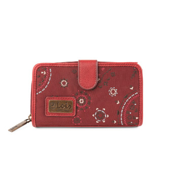 Lois Jeans Embroidered printed wallet 304416 maroon