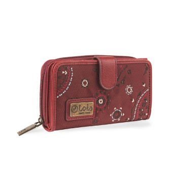 Lois Jeans Embroidered printed wallet 304416 maroon