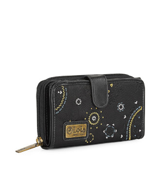 Lois Jeans Wallet printed with embroidery 304416 black