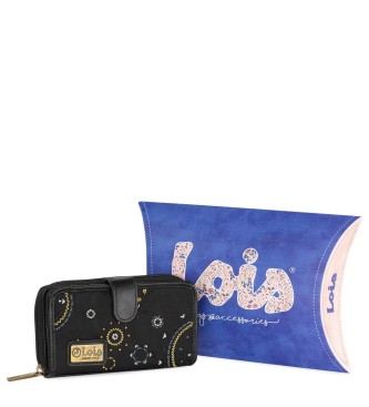 Lois Jeans Wallet printed with embroidery 304416 black