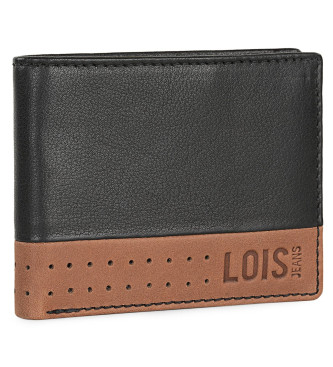 Lois Jeans Wallet 205401 black-tan