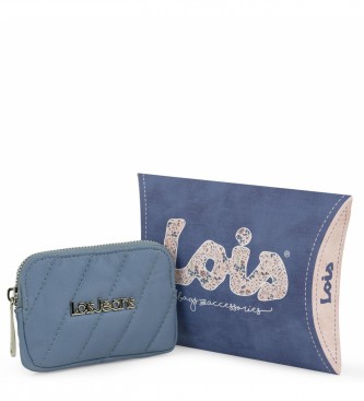 Lois Jeans Damen-Geldbrse Brieftasche Schlsselanhnger fr Grtel LOIS. 311102 Farbe blau
