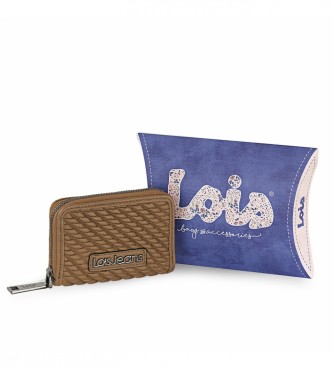 Lois Jeans LOIS tegnebog tegnebog med anti-scanning RFID-sikkerhedsls 311726 taupe farve