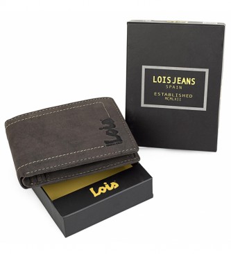Lois Leather wallet leather purse 201508 dark brown -11x8,5 cm