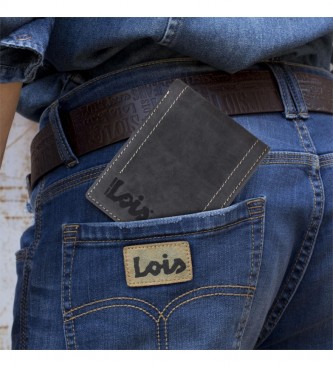 Lois Leather wallet purse wallet 201508 black -11x8,5 cm