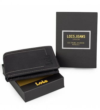 Lois Portefeuille en cuir porte-monnaie 201508 noir -11x8,5 cm