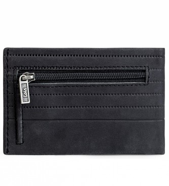 Lois Jeans Usnjena denarnica z zunanjo denarnico in zaščito RFID LOIS 202286 črna barva