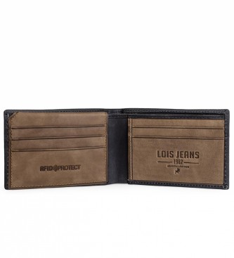 Lois Jeans Portefeuille en cuir avec porte-monnaie extrieur et protection RFID LOIS 202286 couleur noire