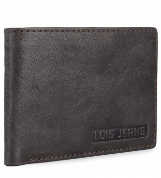 Lois Jeans Carteira de couro com carteira interior e proteco RFID LOIS 201411 castanho-escuro