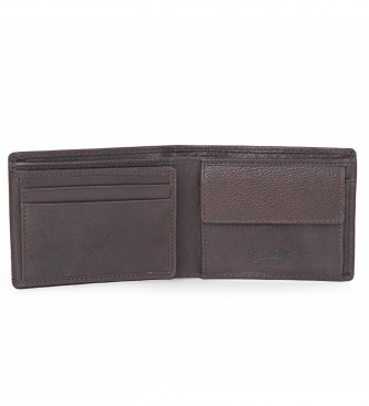 Lois Jeans Skórzany portfel z wewnętrzną kieszenią i ochroną RFID LOIS 201411 w kolorze ciemnobrązowym