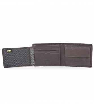 Lois Jeans Skórzany portfel z wewnętrzną kieszenią i ochroną RFID LOIS 201411 w kolorze ciemnobrązowym
