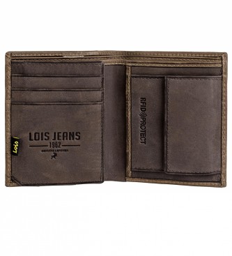 Lois Jeans Portafoglio in pelle con tasca portamonete interna e protezione RFID LOIS 202220 color cammello