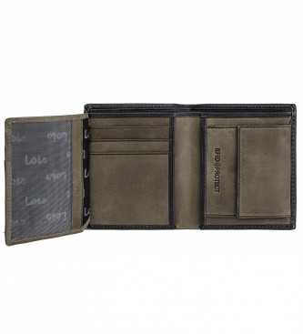 Lois Jeans Skórzany portfel z wewnętrznym portfelem i ochroną RFID LOIS 202220 kolor czarny