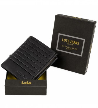 Lois Jeans Carteira de couro com carteira interior e proteco RFID LOIS 202220 cor preta