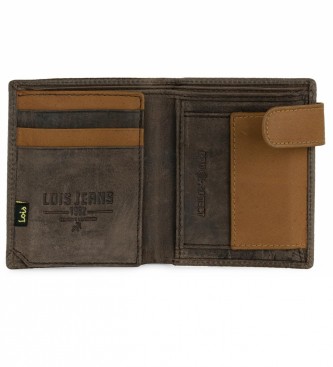 Lois Jeans Usnjena denarnica z notranjo denarnico za kovance in zaščito RFID LOIS 202720 rjave barve